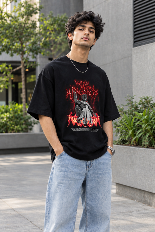 Dark Angel Graphic Oversized T-Shirt – Black