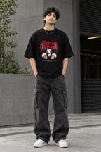 Eternal Darkness Skull Graphic Oversized T-Shirt – Black