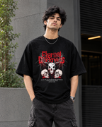 Eternal Darkness Skull Graphic Oversized T-Shirt – Black