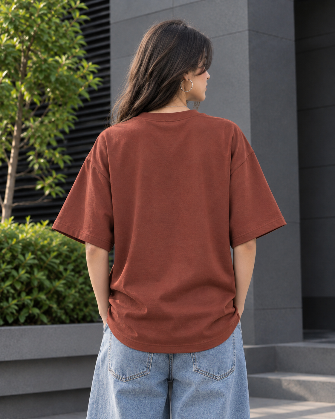 Chase Your Passion Graphic Oversized T-Shirt – Rust Brown