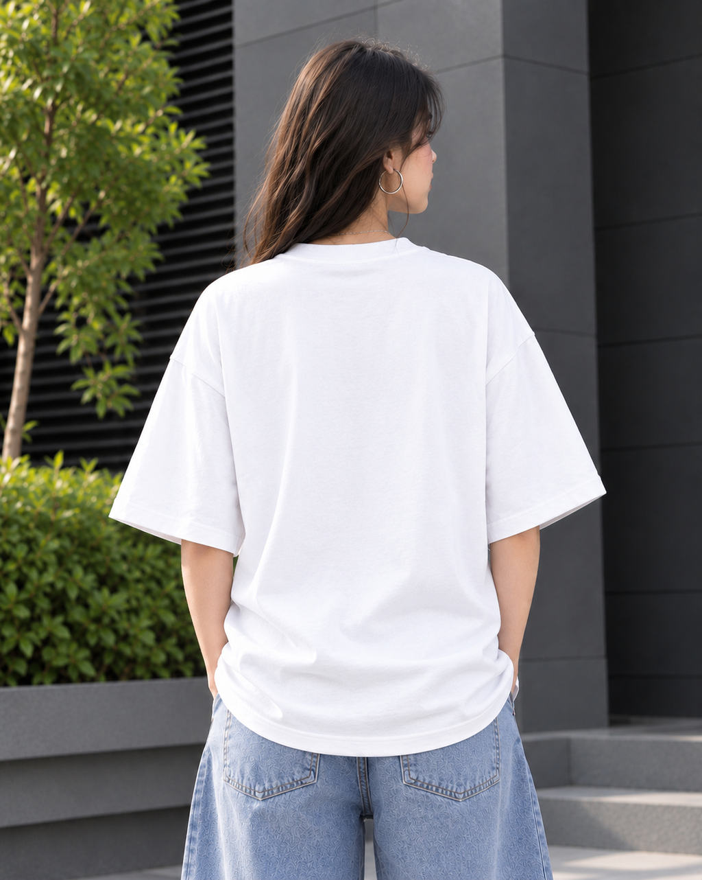 Poison Flower Butterfly Graphic Oversized T-Shirt – White